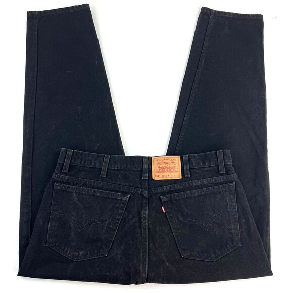 VTG 1994 Levis 550 Red Tab Black Made In USA Relaxed Fit Tapered Leg Mens 40x32 - Picture 2 of 12